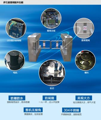 停车场道闸系统立式机械单向半自动裸机人行通道刷卡门禁三棍闸机的设计